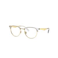 Ray-Ban Eyeglasses Unisex Rb6396 Optics - Brushed Gold Frame Clear Lenses 53-19