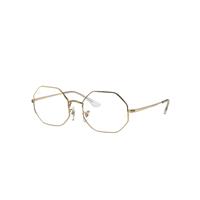 Ray-Ban Eyeglasses Unisex Rb1972v Octagon - Gold Frame Clear Lenses Polarized 51-19