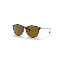 Ray-Ban Sunglasses Unisex Rb4334d - Gold Frame Brown Lenses Polarized 55-19