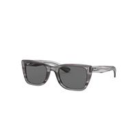 Ray-Ban Sunglasses Unisex Caribbean - Striped Grey Frame Grey Lenses 52-22