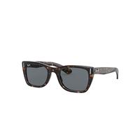 Ray-Ban Sunglasses Unisex Caribbean - Shiny Havana Frame Blue Lenses 52-22