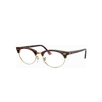 Ray-Ban Eyeglasses Unisex Clubmaster Oval Optics - Mock Tortoise Frame Clear Lenses 52-19