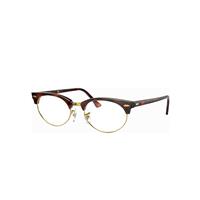 Ray-Ban Eyeglasses Unisex Clubmaster Oval Optics - Mock Tortoise Frame Clear Lenses 50-19