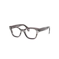 Ray-Ban Eyeglasses Unisex Rb0880 Optics - Striped Grey Frame Clear Lenses 49-19