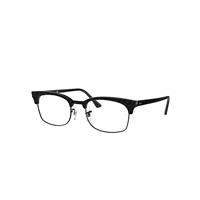 Ray-Ban Eyeglasses Unisex Clubmaster Square Optics - Wrinkled Black Frame Clear Lenses 50-21