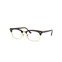 Ray-Ban Eyeglasses Unisex Clubmaster Square Optics - Mock Tortoise Frame Clear Lenses 52-21