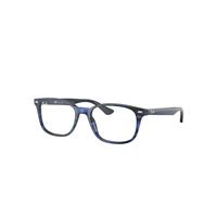 Ray-Ban Eyeglasses Unisex Rb5375 Optics - Striped Blue Frame Clear Lenses Polarized 53-18