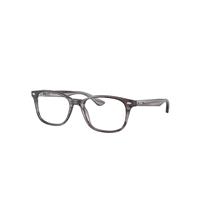 Ray-Ban Eyeglasses Unisex Rb5375 Optics - Striped Grey Frame Clear Lenses Polarized 53-18