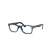 Ray-Ban Eyeglasses Unisex Rb5228 Optics - Striped Blue Frame Clear Lenses Polarized 53-17
