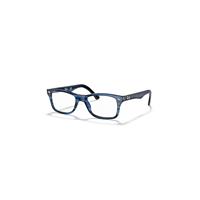 Ray-Ban Eyeglasses Unisex Rb5228 Optics - Striped Blue Frame Clear Lenses Polarized 55-17