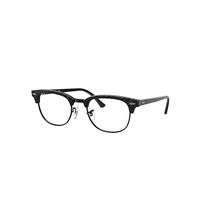 Ray-Ban Eyeglasses Unisex Clubmaster Marble Optics - Wrinkled Black Frame Clear Lenses 49-21