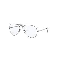 Ray-Ban Eyeglasses Unisex Aviator Optics - Gunmetal Frame Clear Lenses 55-14