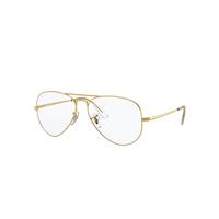 Ray-Ban Eyeglasses Unisex Aviator Optics - Gold Frame Clear Lenses 58-14