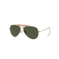 Ray-Ban Sunglasses Unisex Outdoorsman | Aviation Collection - Arista Gold Frame Green Lenses 58-14