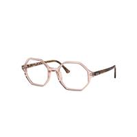 Ray-Ban Eyeglasses Woman Britt Optics - Shiny Transparent Brown Frame Clear Lenses 52-20
