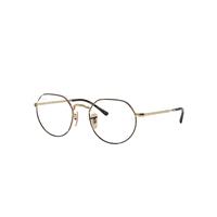 Ray-Ban Eyeglasses Unisex Jack Optics - Shiny Gold Frame Clear Lenses Polarized 49-20
