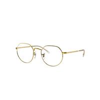 Ray-Ban Eyeglasses Unisex Jack Optics - Shiny Gold Frame Clear Lenses 51-20
