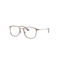Ray-Ban Eyeglasses Unisex Rb6466 Optics - Light Brown Frame Clear Lenses 49-19