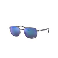 Ray-Ban Sunglasses Unisex Rb3670ch Chromance - Sand Blue Frame Grey Lenses Polarized 54-19