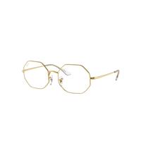 Ray-Ban Sunglasses Unisex Octagon 1972 Blue-light Clear - Gold Frame Clear Lenses 54-19