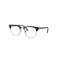 Ray-Ban Sunglasses Unisex Clubmaster Blue-violet Light Clear - Shiny Black Frame Clear Lenses 49-21
