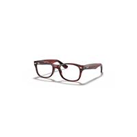 Ray-Ban Eyeglasses Children Rb1528 Optics Kids - Striped Red Frame Clear Lenses Polarized 48-16