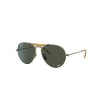 Ray-Ban Sunglasses Unisex Rb8063 Titanium - Gold Frame Green Lenses Polarized 55-16