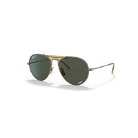 Ray-Ban Sunglasses Unisex Rb8063 Titanium - Gold Frame Green Lenses Polarized 55-16