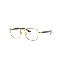 Ray-Ban Eyeglasses Unisex Rb6469 Optics - Gold Frame Clear Lenses 50-19