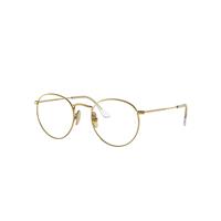 Ray-Ban Eyeglasses Unisex Round Titanium Optics - Gold Frame Clear Lenses 50-21