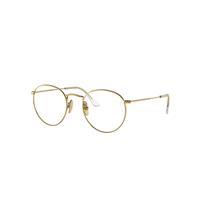 Ray-Ban Eyeglasses Unisex Round Titanium Optics - Gold Frame Clear Lenses 47-21
