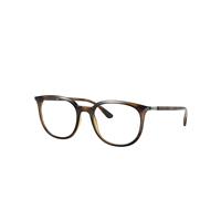 Ray-Ban Eyeglasses Unisex Rb7190 Optics - Havana Frame Clear Lenses Polarized 53-19