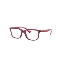 Ray-Ban Eyeglasses Children Rb1605 Optics Kids - Red On Pink Frame Clear Lenses Polarized 49-16
