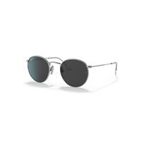 Ray-Ban Sunglasses Unisex Round Titanium - Silver Frame Black Lenses Polarized 47-21