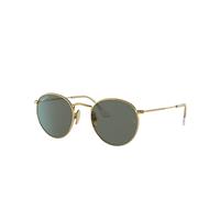Ray-Ban Sunglasses Unisex Round Titanium - Gold Frame Green Lenses Polarized 47-21