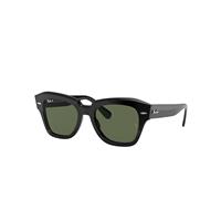 Ray-Ban Sunglasses Unisex State Street - Black Frame Green Lenses Polarized 52-20