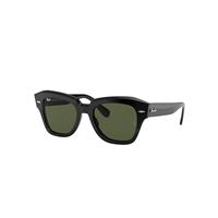 Ray-Ban Sunglasses Unisex State Street - Black Frame Green Lenses 52-20