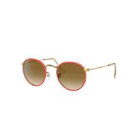 Ray-Ban Sunglasses Man Round Metal Full Color Legend - Gold Frame Brown Lenses 50-21