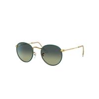 Ray-Ban Sunglasses Man Round Metal Full Color Legend - Gold Frame Green Lenses 50-21