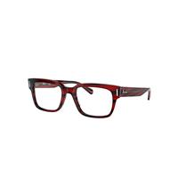 Ray-Ban Eyeglasses Man Jeffrey Optics - Striped Red Frame Clear Lenses Polarized 51-20
