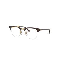 Ray-Ban Eyeglasses Unisex Clubmaster Metal Optics - Brown Frame Clear Lenses 50-22