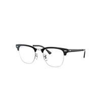 Ray-Ban Eyeglasses Unisex Clubmaster Metal Optics - Black Frame Clear Lenses 50-22