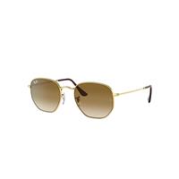 Ray-Ban Sunglasses Unisex Hexagonal - Arista Gold Frame Brown Lenses 54-21