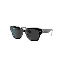 Ray-Ban Sunglasses Unisex State Street @collection - Grey On Havana Frame Black Lenses Polarized 49-20