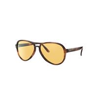 Ray-Ban Sunglasses Unisex Vagabond Reloaded - Striped Havana Frame Yellow Lenses 58-15