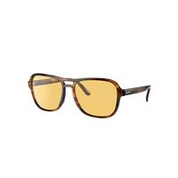 Ray-Ban Sunglasses Unisex State Side Reloaded - Striped Havana Frame Yellow Lenses 58-17