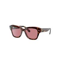 Ray-Ban Sunglasses Unisex State Street @collection - Havana On Transparent Pink Frame Violet Lenses 49-20