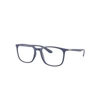 Ray-Ban Eyeglasses Unisex Rb7199 Optics - Blue Frame Clear Lenses Polarized 52-18