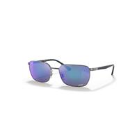 Ray-Ban Sunglasses Unisex Rb3684ch Chromance - Blue Frame Grey Lenses Polarized 58-18