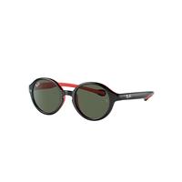 Ray-Ban Sunglasses Children Rb9075s Kids - Black On Red Frame Green Lenses 37-16